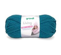 Gründl Wolle Living (Strick- und Häkelgarn, waschbares Garn aus 80% Polyacryl und 20% Polyamid, 100 g / 100 m, Fb. 09 petrol