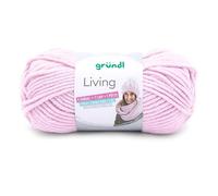 Gründl Wolle Living (Strick- und Häkelgarn, waschbares Garn aus 80% Polyacryl und 20% Polyamid, 100 g / 100 m, Nadelstärke: 8-9, 1 x 100 g), Rose