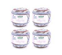 Gründl Lolly Pop Häkel- und Strickgarn (Wollähnliches und waschbares Universalgarn 100% Polyacryl, 150 g / 240 m, Nadelstärke: 5-6, 4 x 150 g), cappuccino-zinn-weiß color
