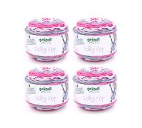 Gründl Lolly Pop Häkel- und Strickgarn (Wollähnliches und waschbares Universalgarn 100% Polyacryl, 150 g / 240 m, Nadelstärke: 5-6, 4 x 150 g), granat-fresie-zinn-weiß color