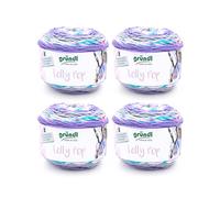 Gründl Lolly Pop Häkel- und Strickgarn (Wollähnliches und waschbares Universalgarn 100% Polyacryl, 150 g / 240 m, Nadelstärke: 5-6, 4 x 150 g), violett-mauve-zinn-weiß color