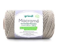 Gründl 4889-03 Macramé Garn, Cotton, Khaki, ca. 95 m