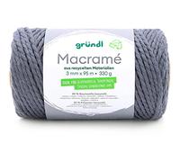 Gründl 4889-06 Macramé Garn, Cotton, Grau, ca. 95 m, 330 Gramm