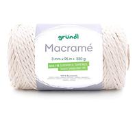 Gründl 4889-01 Macramé Garn, Cotton, Natur, ca. 95 m, 330 Gramm