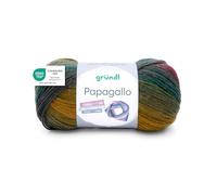 Gründl Wolle Papagallo 100 g (360 m) – Farbverlauf, 100% Polyacryl – Farbe 08 kupfer-rot-grün
