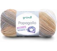 Gründl Wolle Papagallo - Weiche Wolle mit Farbverlauf zum Häkeln und Stricken - Farbverlaufsgarn für 1 Tube - 100% Polyacryl - 1 Knäuel 100 g / 360 m - Nadelstärke 3,5-4,5 - olive-beige