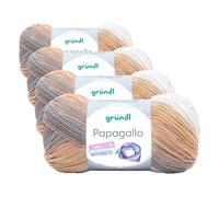 Gründl Wolle Papagallo - Weiche Wolle mit Farbverlauf zum Häkeln und Stricken - Farbverlaufsgarn für 1 Tube - 100% Polyacryl - 1 Knäuel 100 g / 360 m - Nadelstärke 3,5-4,5 - olive-beige