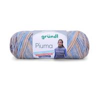 Gründl Wolle Piuma, Häkelwolle Baumwollmischgarn, Strickgarn mit Farbverlauf, 100g, Nadelstärke 5 bis 6 mm (08)