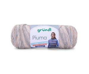 Gründl Wolle Piuma, Häkelwolle beige grau Baumwollmischgarn, Strickgarn mit Farbverlauf, 100g, Nadelstärke 5 bis 6 mm (11)