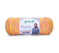 Gründl Wolle Piuma, Häkelwolle orange gelb Baumwollmischgarn, Strickgarn mit Farbverlauf, 100g, Nadelstärke 5 bis 6 mm (01)