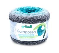 Gründl Wolle Saragossa (weiches Farbverlaufsgarn aus 50% Baumwolle und 50% Polyacryl, 250 g / 1000 m, Nadelstärke: 3 mm - 4 mm, 1 x 250 g), Lagune Color ca. 1000 m