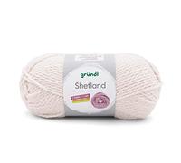 Gründl Wolle Shetland - Dicke Wolle zum Häkeln und Stricken - Winterwolle - Weich und wärmend - 80% Polyacryl, 20% Wolle - 1 Knäuel 100 g / 170 m - Nadelstärke 7-8 - Creme