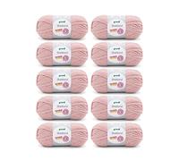 Gründl Wolle Shetland - Dicke Wolle zum Häkeln und Stricken - Winterwolle - Weich und wärmend - 80% Polyacryl, 20% Wolle - 10 Knäuel 100 g / 170 m - Nadelstärke 7-8 - Lachs Orange Melange