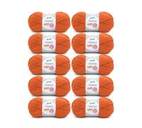 Gründl Shetland Wolle (modisches und weiches Strickgarn aus 80% Polyacryl und 20% Wolle, 100 g / 170 m, Nadelstärke: 7-8, 10 x 100 g), orange