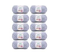 Gründl Shetland Wolle (modisches und weiches Strickgarn aus 80% Polyacryl und 20% Wolle, 100 g / 170 m, Nadelstärke: 7 - 8, 10 x 100 g), Jeans Melange, 55 x 40 x 10 cm