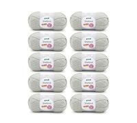 Gründl Shetland Wolle (modisches und weiches Strickgarn aus 80% Polyacryl und 20% Wolle, 100 g / 170 m, Nadelstärke: 7 - 8, 10 x 100 g), Moos Melange, 55 x 40 x 10 cm