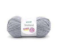 Gründl Wolle Shetland - Dicke Wolle zum Häkeln und Stricken - Winterwolle - Weich und wärmend - 80% Polyacryl, 20% Wolle - 1 Knäuel 100 g / 170 m - Nadelstärke 7-8 - Grau