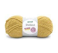 Gründl Wolle Shetland - Dicke Wolle zum Häkeln und Stricken - Winterwolle - Weich und wärmend - 80% Polyacryl, 20% Wolle - 1 Knäuel 100 g / 170 m - Nadelstärke 7-8 - curry