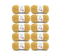 Gründl Wolle Shetland - Dicke Wolle zum Häkeln und Stricken - Winterwolle - Weich und wärmend - 80% Polyacryl, 20% Wolle - 10 Knäuel 100 g / 170 m - Nadelstärke 7-8 - curry