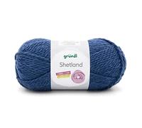 Gründl Wolle Shetland - Dicke Wolle zum Häkeln und Stricken - Winterwolle - Weich und wärmend - 80% Polyacryl, 20% Wolle - 1 Knäuel 100 g / 170 m - Nadelstärke 7-8 - Blau