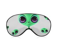 Grüne Alien-Schlafmaske, weich, bequem, Augenmaske mit verstellbarem Riemen, Augenabdeckung, Augenschatten für Männer und Frauen, Arbeit, Reisen