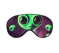 Grüne Alien-Schlafmaske, weich, bequem, Augenmaske mit verstellbarem Riemen, Augenabdeckung, Augenschatten für Männer und Frauen, Arbeit, Reisen