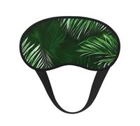 Grüne Blätter der Palme, tropische Pflanzen, Druck, verstellbare Augenabdeckung zum Schlafen, bequeme, druckfreie und atmungsaktive Schlafmasken