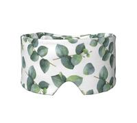 Grüne Blätter Weiß, Vollständige Augenabdeckungen, lichtblockierende Augenmaske, Schlafaugen- und Ohrenschützer