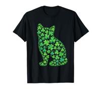 Grüne Katze Kleeblatt Kätzchen St. Patricks Day Männer Frauen Kinder T-Shirt