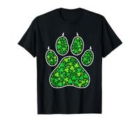 Grüne Katzenpfote Kleeblatt St. Patricks Day Kitty Herren Damen Kinder T-Shirt