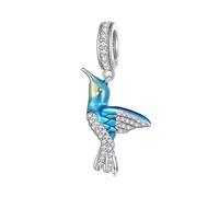 Grüne Kolibri-Perlen im Schwalben-Silber-Tier-Anhänger für Frühlings-Ohrring-Armband-Halskette