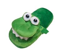 Grüne Krokodil-Plüschpantoffeln mit öffnendem Maul, Kreative Crocodile Cotton Slippers, Plüschtier-Hausschuhe Weich, Krokodil Hausschuhe Rutschfest für Paare Studenten Zuhause Schlafsaal, 36 bis 39