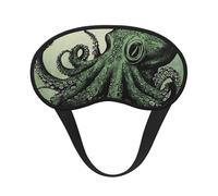 Grüne Oktopus-Schlafmaske für Seitenschläfer, verdunkelnde Augenmaske für Damen und Herren, Nulldruck-Schlafmasken, weiche, atmungsaktive Augenabdeckung, bequeme Augenbinde, Lidschatten für