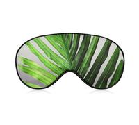 Grüne Palmblatt-Augenmaske, seitliche Schlafmaske, leichte Augenbinde, Schlafmaske, Nasenpolster und Gummiband für Kinder, Frauen und Männer