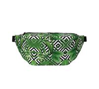 Grüne Palmenblätter mit tropischem Pflanzendruck, große Outdoor-Sportgürteltasche, Crossbody-Bauchtasche für Damen und Herren, Reisen, Workout, Gürteltasche