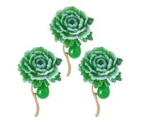 Grüne Pfingstrosen-Brosche, Retro-elegantes Design, Legierung und Harz, Blumen-Anstecknadel, modisches Accessoire für Damen, Mäntel, Jacken, Kleidung, Pullover, nonesize, Legierter Stahl