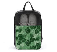 Grüne Schuhtasche mit tropischen Blättern, Reise-Schuh-Organizer, wasserabweisend, Schuhbeutel mit Reißverschluss, Sneaker, Staubbeutel, grau, Einheitsgröße, modern, grau, Einheitsgröße, Modern