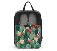 Grüne Schuhtasche mit tropischen Pflanzen, Reise-Schuh-Organizer, wasserabweisend, Schuhbeutel mit Reißverschluss, Sneaker, Staubbeutel, grau, Einheitsgröße, modern, grau, Einheitsgröße, Modern