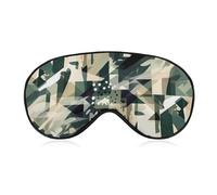 Grüne Tarnmuster Augenmaske, Seitenschlafmaske, leichte Augenbinde, Schlafmaske, Nasenpolster und Gummiband für Kinder, Frauen und Männer