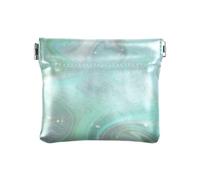 Grüner Farbverlauf, wassergeriffelt, für Damen und Herren, Leder, Geldbörse, tragbar, persönliche Gegenstände, Organizer für Männer und Frauen, Grüner Farbverlauf, Wasserwelligkeit, 1 size