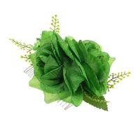 Grüner Haarkamm Schmuck aus Gewebe mit Blumenmuster für Partys | Lifelike Fabric Flowers, Festlicher Farbakzent, für Mittellanges bis Langes Haar und Dutts bei Mottofesten