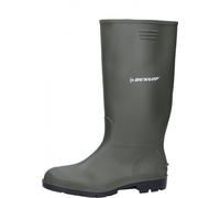 Grüner preiswerter Gummistiefel aus PVC von Dunlop für den Arbeits u. Freizeitbereich 36