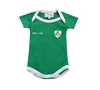 Grünes Irland Rugby Trägerhemd mit einem kleinen Ireland Druck und Shamrock Abzeichen (0/6 Months)