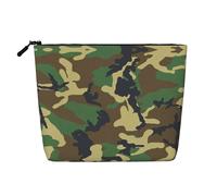 Grünes Militär-Camouflage-Design, vielseitige Reise-Make-up-Tasche, ideal für den Alltag und Geschäftsreisen, Schwarz , Einheitsgröße, Kulturbeutel