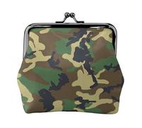 Grünes Militär-Camouflage-Druck, leicht, minimalistisch, kompakte Münztasche für Besuche und Besorgungen im Fitnessstudio, Schwarz , Einheitsgröße, Münztasche
