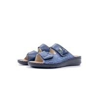 GRÜNLAND Damen DAMI Komfort-Slipper mit doppeltem Klettverschluss, Conforma-Sohle, herausnehmbarer Innensohle aus Kork und Leder und handgefertigten Nähten, AVIO, 42 EU