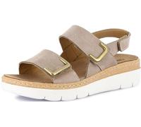 GRÜNLAND MOLL-Damen Komfort Sandalen aus Nubukleder, Klettverschluss, herausnehmbarer Innensohle aus Latexschaum mit Wildlederbezug und Drysoft-Technologie, konturierte Conforma-Sohle, Höhe 4,5cm