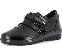 GRÜNLAND Damen NILE Komfort-Schuh mit Doppelriemen für den Alltag, angepasste Sohle, herausnehmbare Re-Soft-Innensohle aus Kork und Leder und 3,5 cm hoher Keilabsatz, SCHWARZ, 38 EU