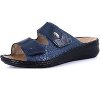 GRÜNLAND Damen DAMI Komfort-Slipper mit doppeltem Klettverschluss, Conforma-Sohle, herausnehmbarer Innensohle aus Kork und Leder und handgefertigten Nähten, AVIO, 42 EU