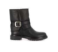 GRÜNLAND il benessere è naturale Grunland CLIP PO1856 88 Schwarz Stiefel Mädchen Damen Winter Echtes Leder Reißverschluss Schnalle Gold Gummisohle Strickfutter, Schwarz , 40 EU